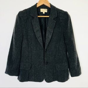 Elizabeth & James Gray Wool Fitted Blazer Sz 6